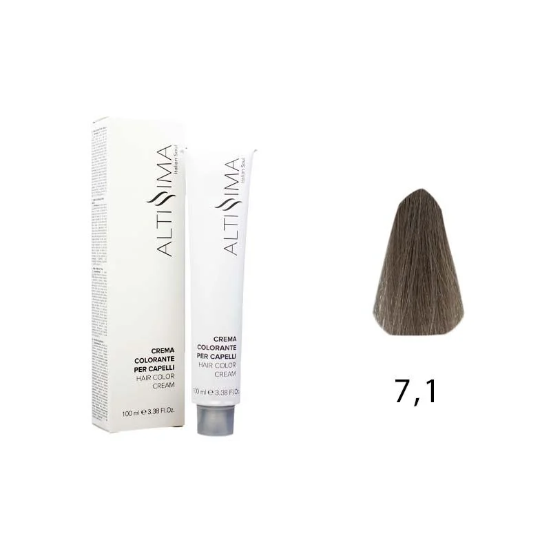 Colore Permanente Tintura Per Capelli 7.1 Biondo Cenere Altissima 100ml