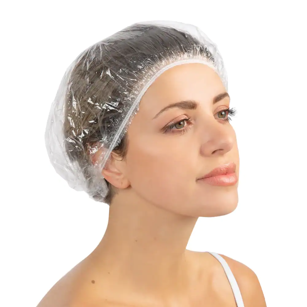 Cuffia Doccia Impermeabile in PE Per Trattamenti Estetici 100pz
