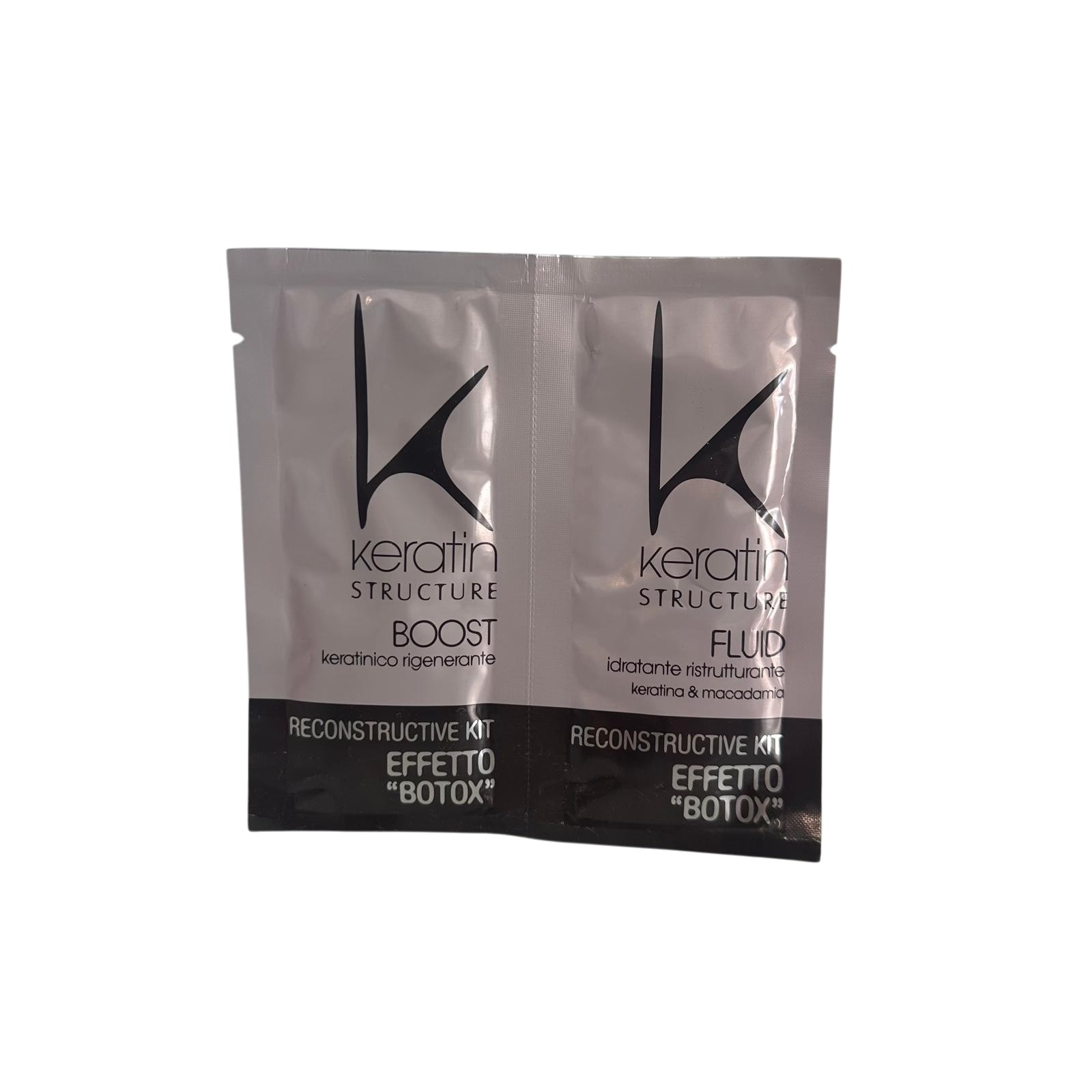 Trattamento Capelli Ristrutturante Keratin Structure Kit Effetto Botox Doppia Bustina 2 x 12ML