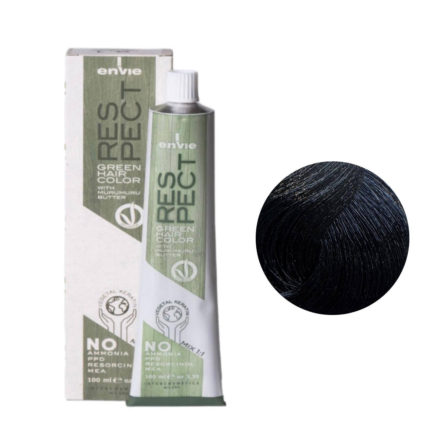 Envie Tinta in Crema Senza Ammoniaca Respect Green 100ml 1.1 Nero Blu