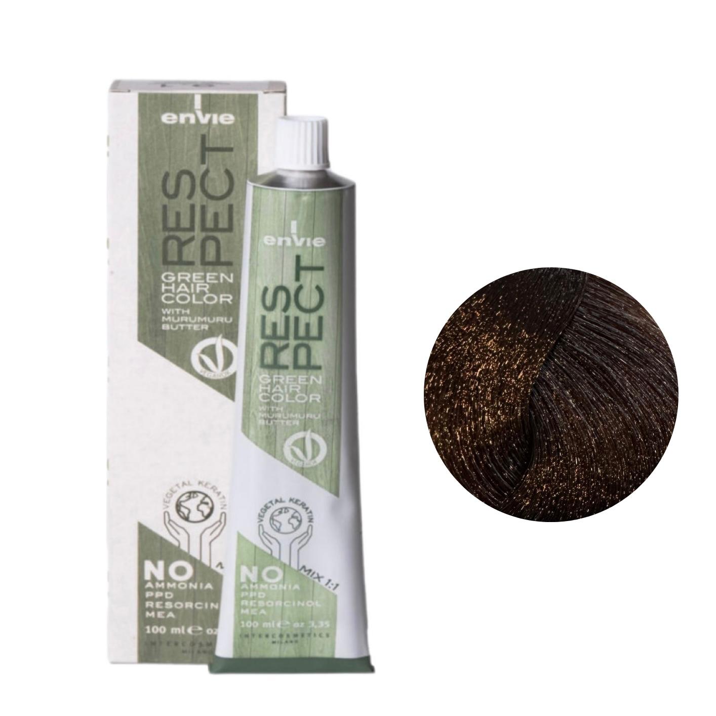 Envie Tinta in Crema Senza Ammoniaca Respect Green 100ml 5.3 Castano Chiaro Dorato