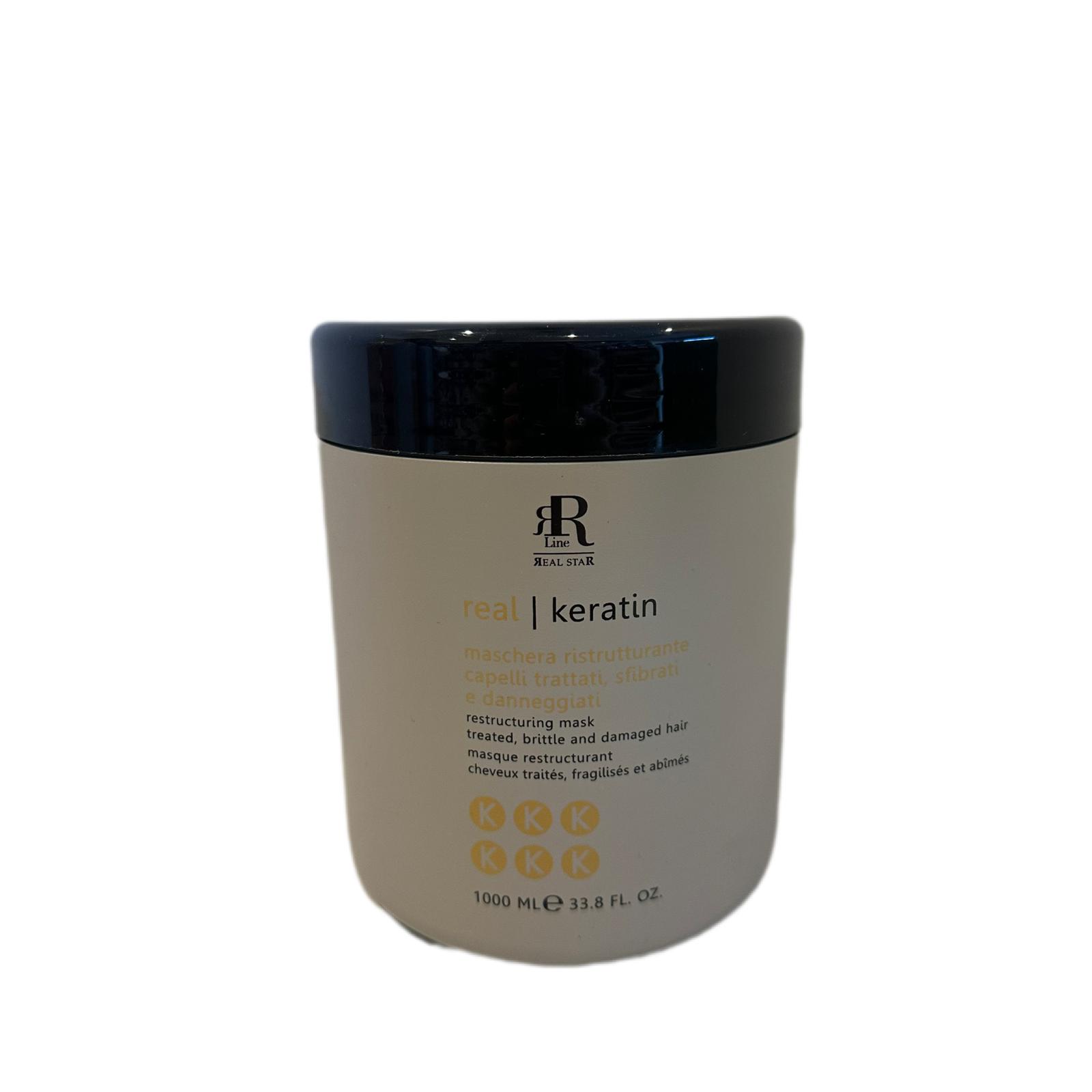 Maschera Ristrutturante Keratina Per Capelli Trattati, Sfibrati e Daneggiati RR line 1000ml