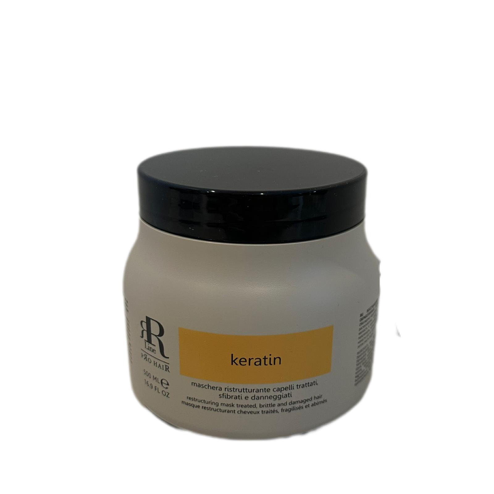 Maschera Ristrutturante Keratina Per Capelli Trattati, Sfibrati e Daneggiati RR line 500ml