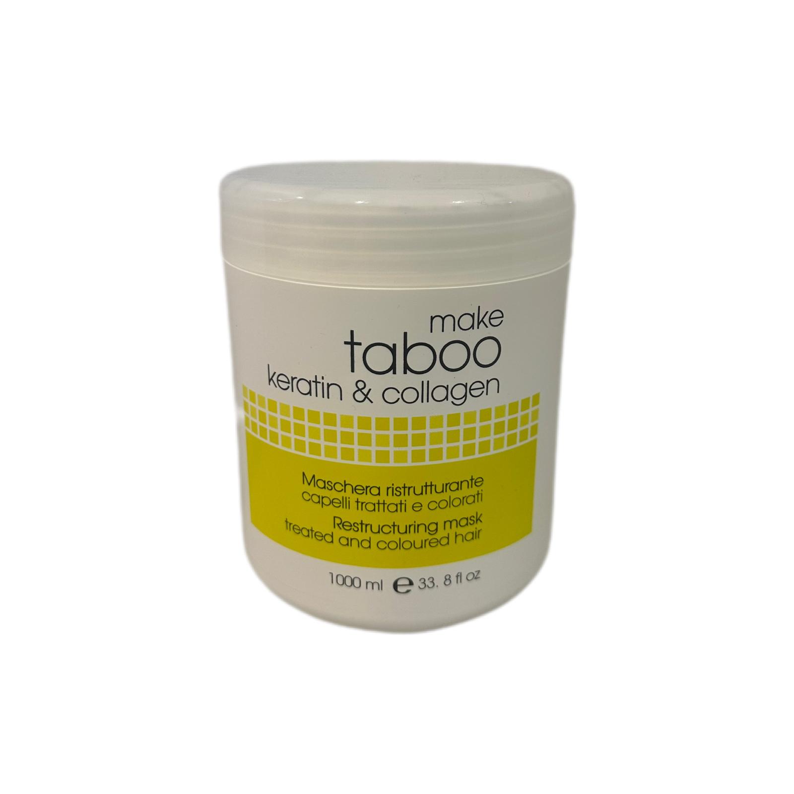 Maschera Ristrutturante Keratin e Collagene Per Capelli Trattati Make Taboo 1000ml