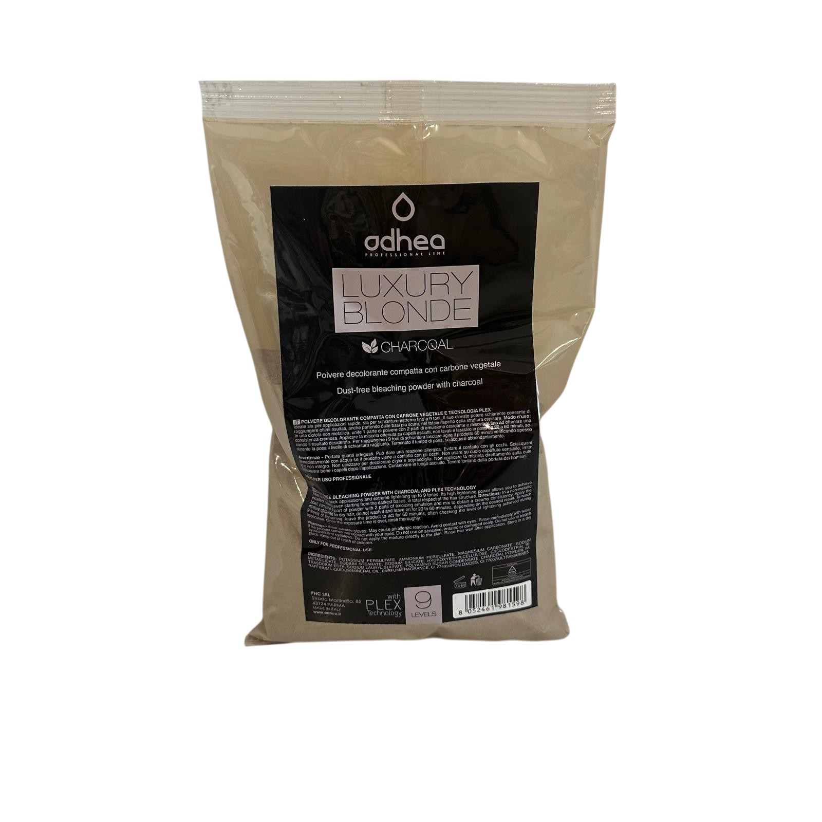 Decolorante Luxury Blonde Con Carbone Vegetale 9 Toni Capelli Odhea 500g