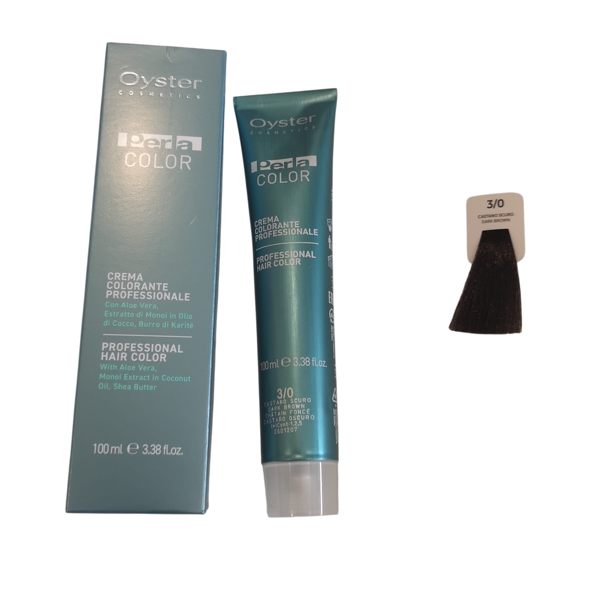 Colore Capelli Professionale N. 3/0 Castano Scuro Perla Color Oyster Cosmetics 100ml