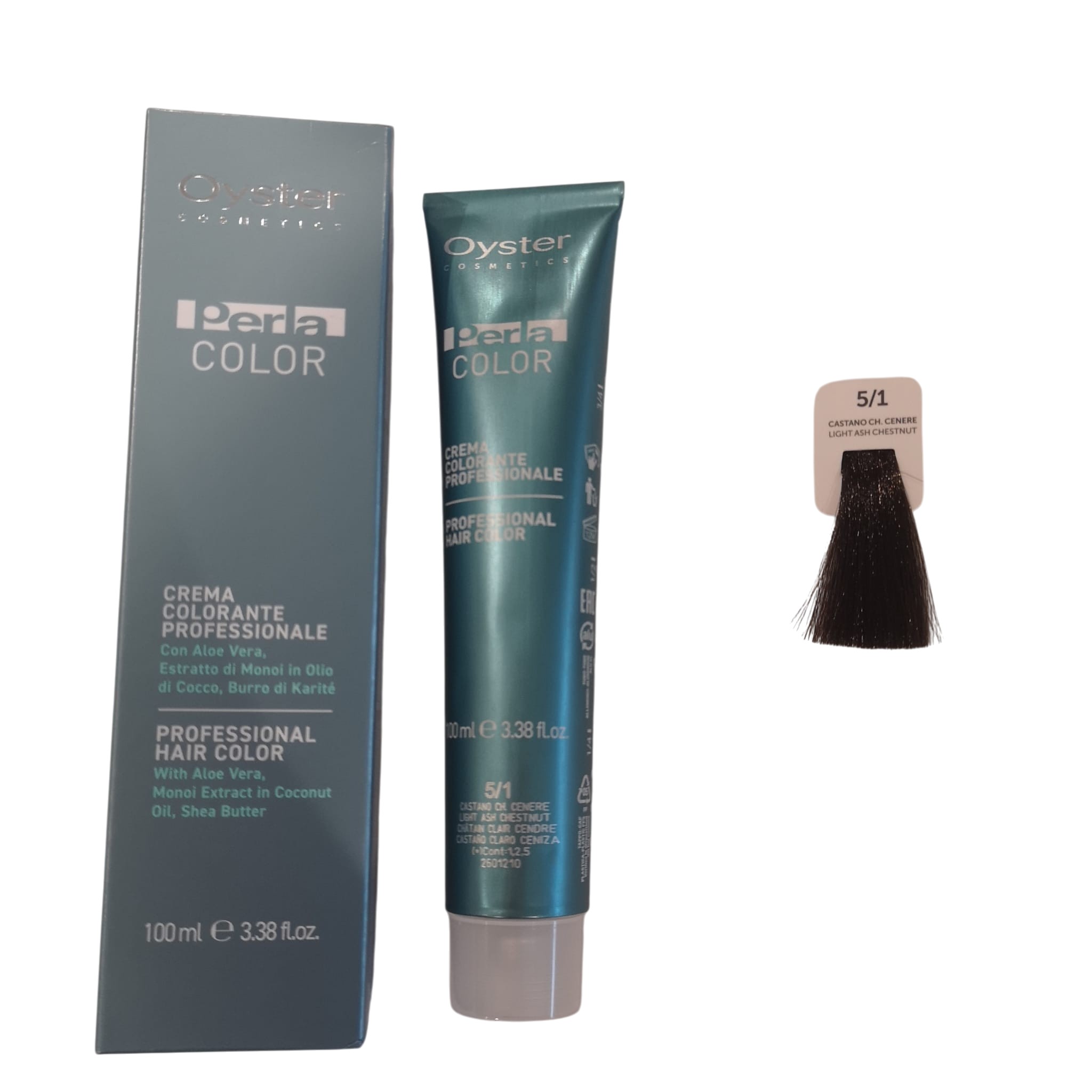 Colore Capelli Professionale N. 5/1 Castano Chiaro Cenere Perla Color Oyster Cosmetics 100ml