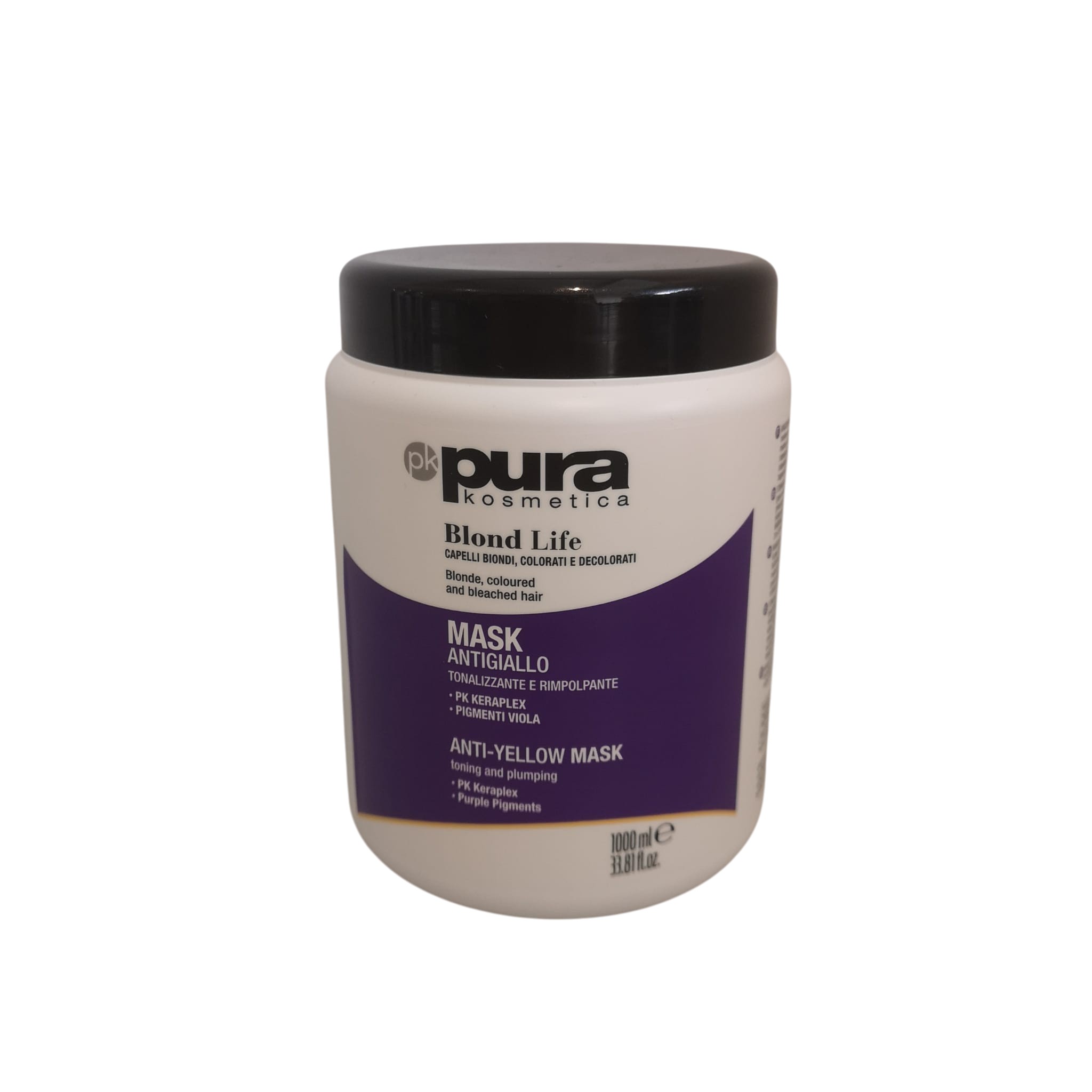Maschera Tonalizzante e Rimpolpante Antigiallo Blond Life Pura Oyster Cosmetics 1kg