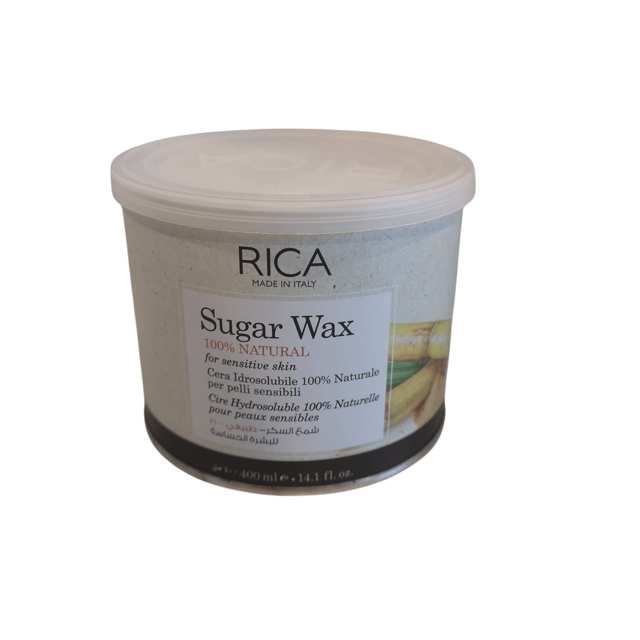 Cera Depilatoria Idrosolubile Per Pelli Sensibili Naturale Sugar Wax Rica vaso 400ML