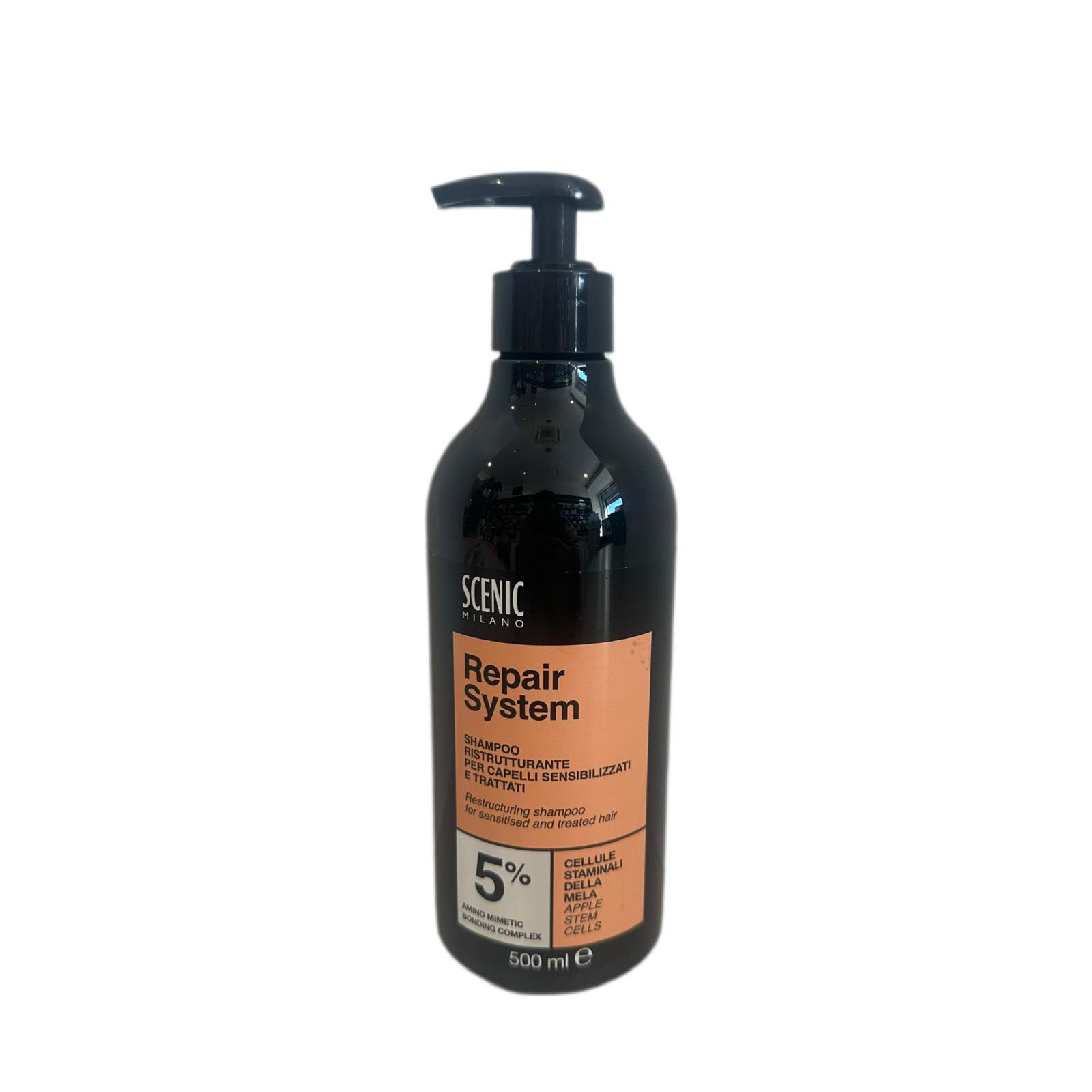 Shampoo Riparatrice Per Capelli Sensibilizzati e Trattati Cellule Staminali Della Mela Scenic 500ml