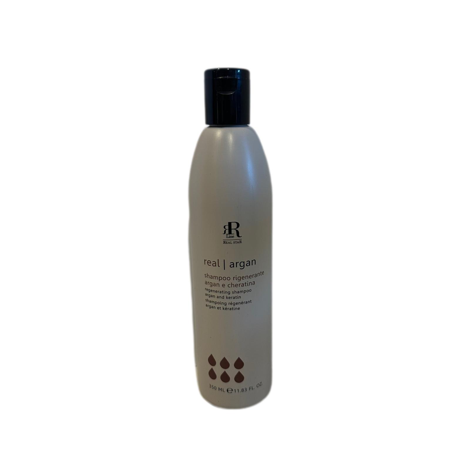 Shampoo Rigenerante Per Capelli Sfibrati e Crespi Argan e Cheratina RR line 350ml
