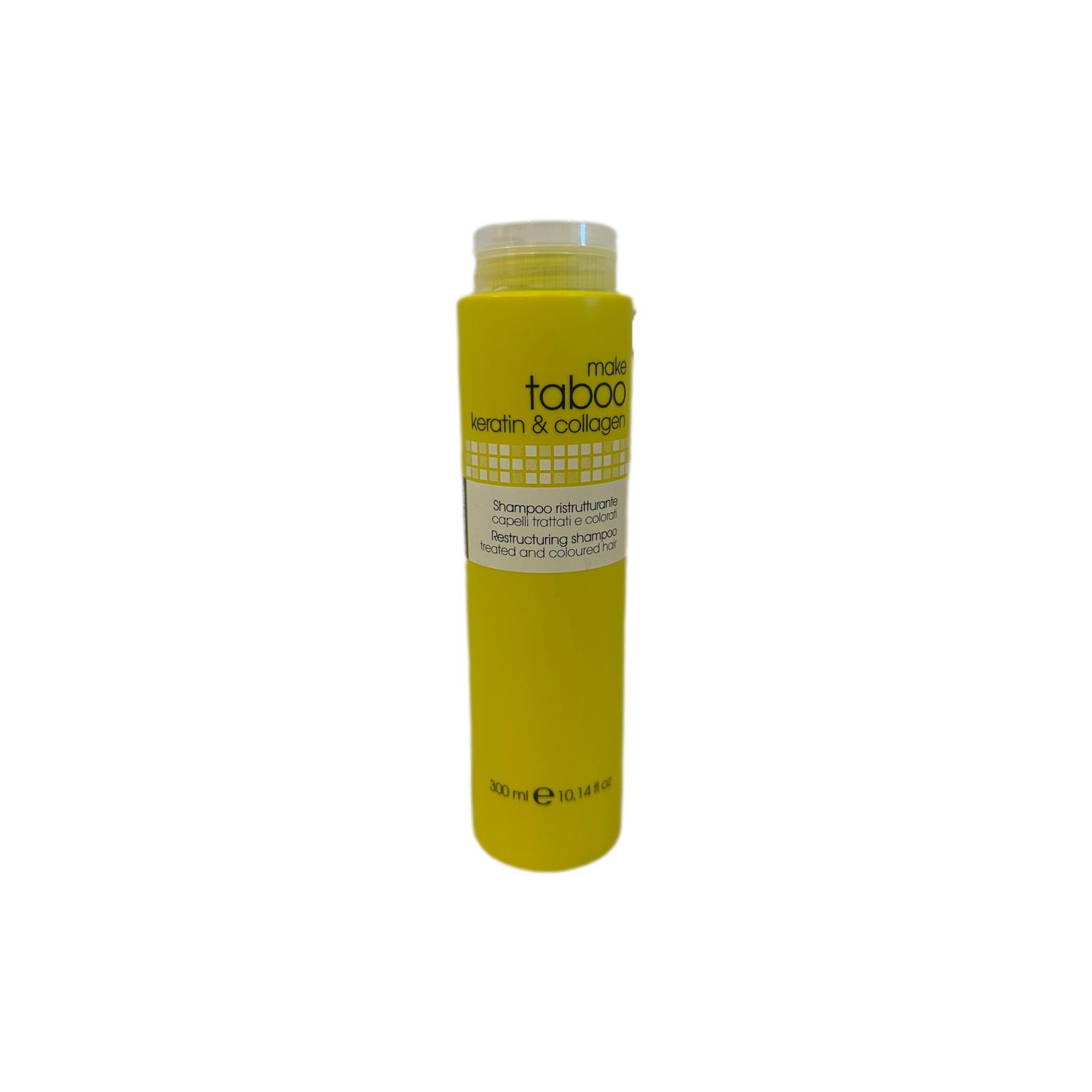 Shampoo Ristrutturante Keratin e Collagene Per Capelli Trattati Make Taboo 300ml
