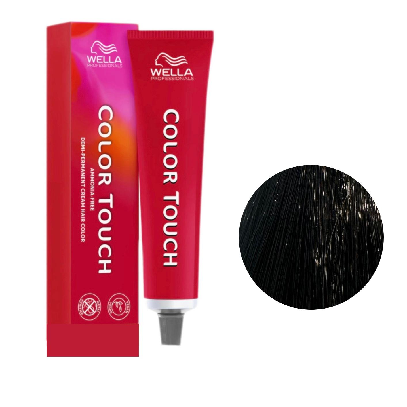 Colore Per Capelli Senza Ammoniaca Color Touch N. 2/0 Nero Wella Professionals 60ml