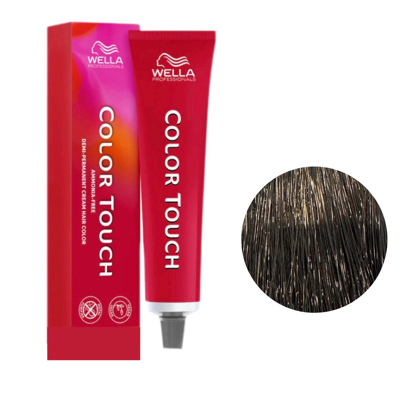 Colore Per Capelli Senza Ammoniaca Color Touch N. 4/0 Castano Wella Professionals 60ml
