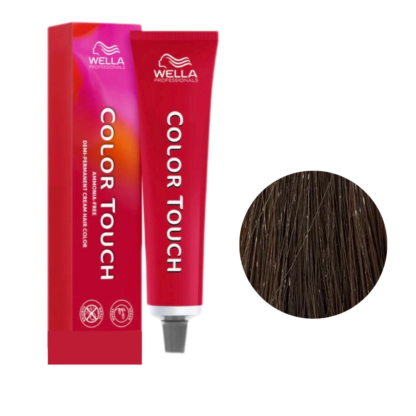 Colore Per Capelli Senza Ammoniaca Color Touch N. 5/4 Castano Chiaro Ramato Wella Professionals 60ml