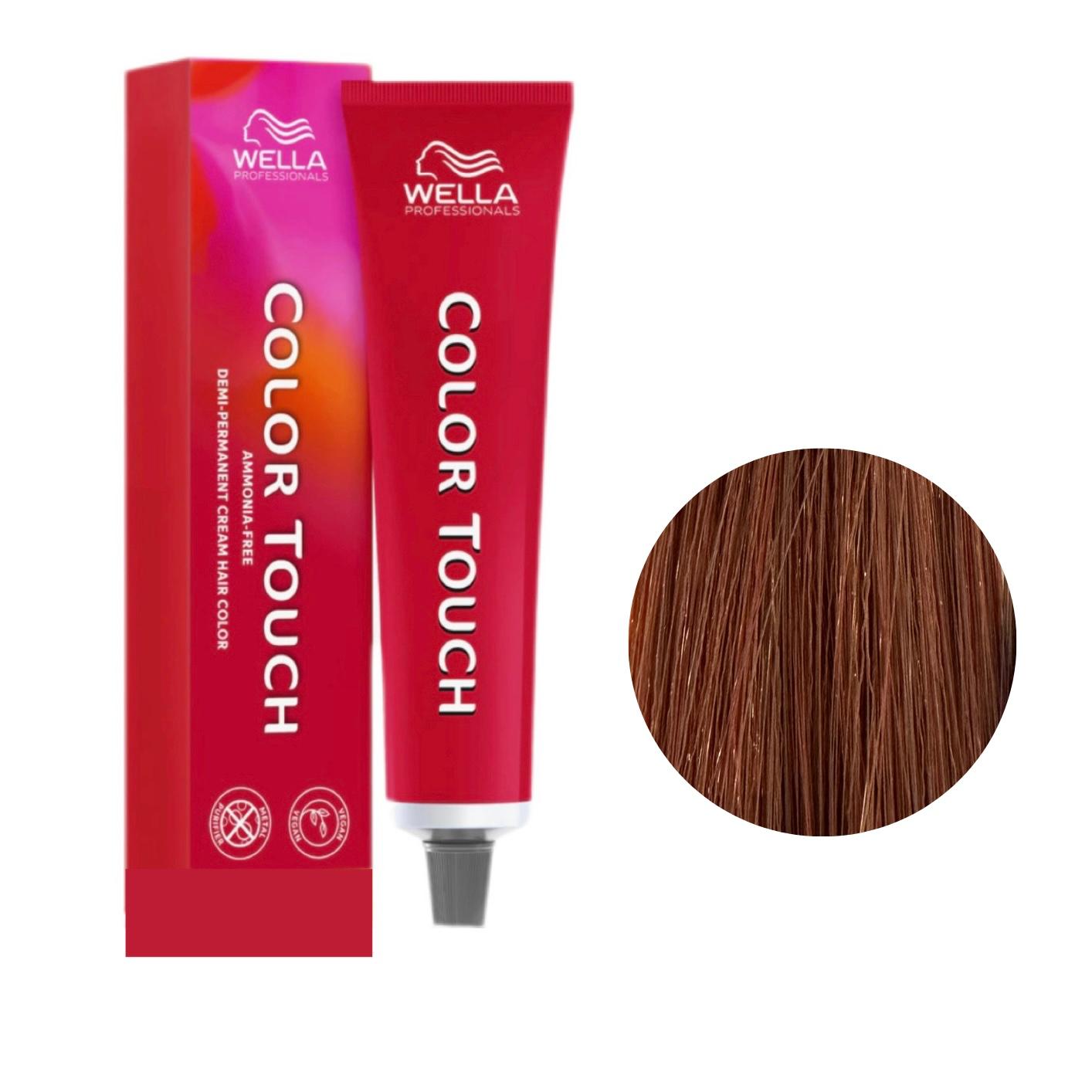 Colore Per Capelli Senza Ammoniaca Color Touch N. 6/4 Biondo Scuro Ramato Wella Professionals 60ml