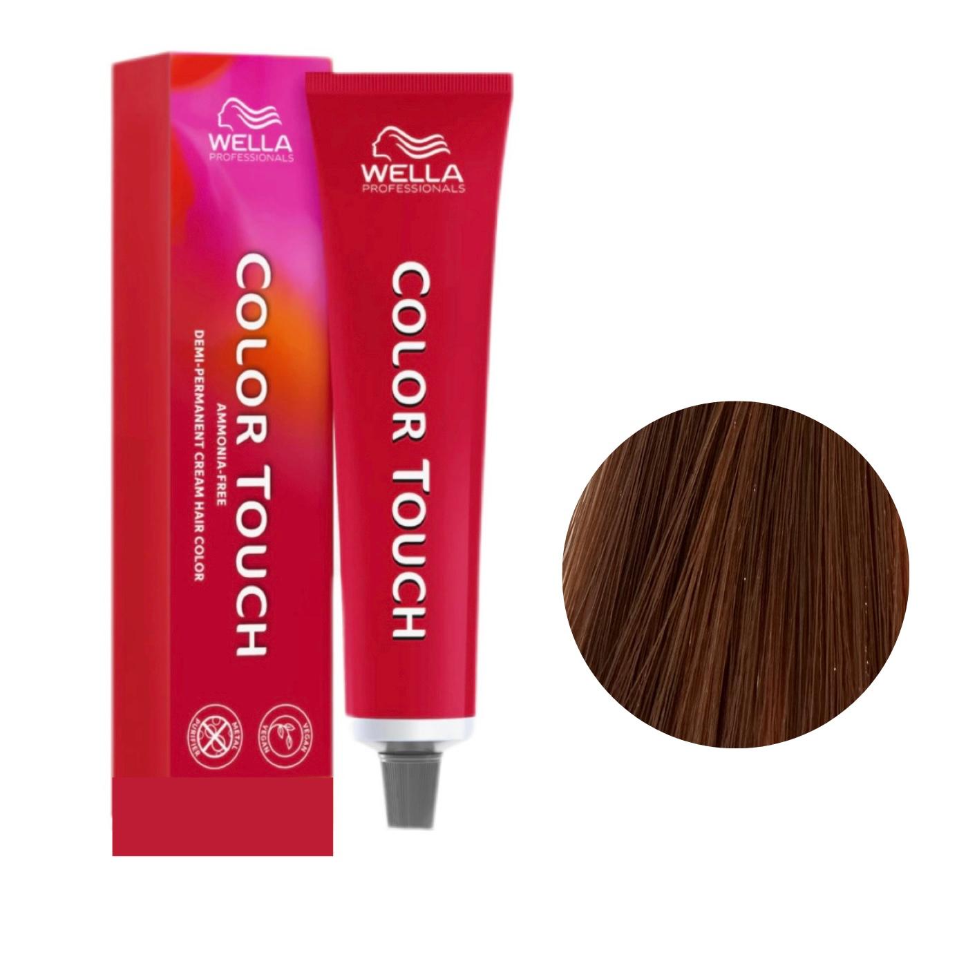 Colore Per Capelli Senza Ammoniaca Color Touch N. 7/4 Biondo Medio Ramato Wella Professionals 60ml