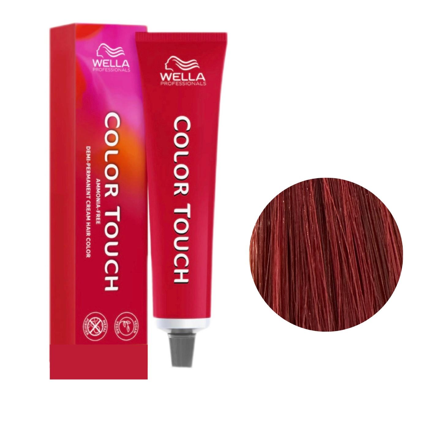 Colore Per Capelli Senza Ammoniaca Color Touch N. 77/45 Biondo Medio Intenso Rame Mogano Wella Professionals 60ml